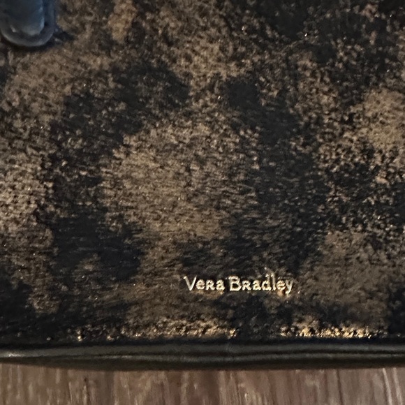 Vera Bradley Black and Gold Leather Crossbody Bag - Picture 2 of 3